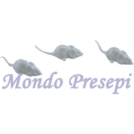Conjunto de 3 ratones blancos Mondo Presepi