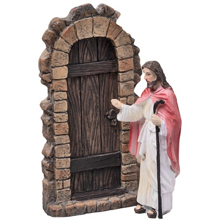 Gesù che bussa alla porta 10 cm presepe pasquale per presepe
