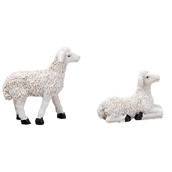 Gesù con pecorelle 10 cm in resina statuine pasquali