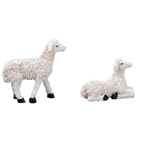 Gesù con pecorelle 10 cm in resina statuine pasquali