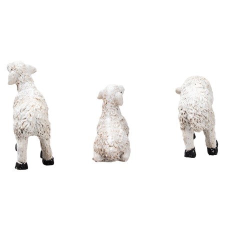 Gesù con pecorelle 10 cm in resina statuine pasquali