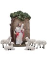 Jesús con ovejas 10 cm en resina figuritas pascuales