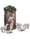 Jesús con ovejitas 10 cm en resina figuras de Pascua para
