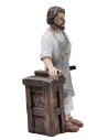 Sacra famiglia bottega da falegname 10 cm in resina