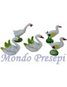 Set of 4 animals, geese and swans