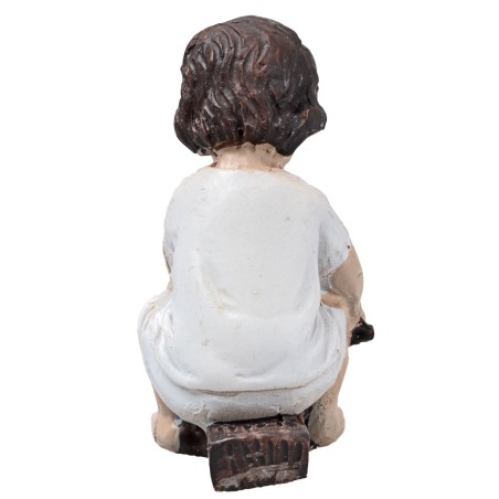 Sacra famiglia bottega da falegname 10 cm in resina