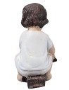 Sacra famiglia bottega da falegname 10 cm in resina
