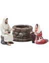 Jesus and the Samaritan Woman at the Well series cm in resin for nativity scene