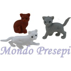 Set 3 gatti in pvc cm 2,5-3 Mondo Presepi