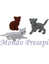 Juego de 3 gatos de PVC de 2,5-3 cm