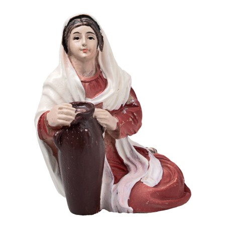 Jesús y la Samaritana en el pozo serie cm en resina para belén