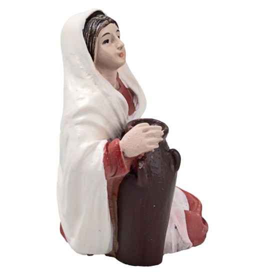 Jesús y la Samaritana en el pozo serie cm en resina para belén