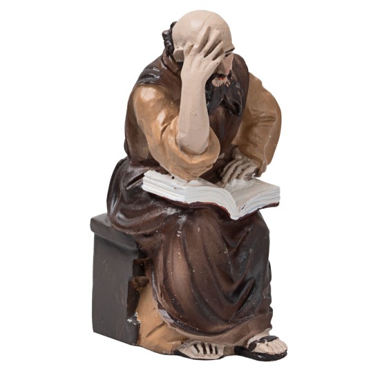 Ritrovamento di Gesù al tempio da 10 cm in resina per presepe