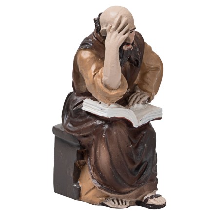 Ritrovamento di Gesù al tempio da 10 cm in resina per presepe