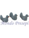 Set of 3 doves gray cm 1,2