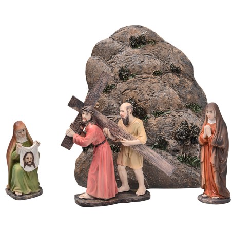 Jesús samaritano Verónica al Calvario 10 cm en resina estatuas