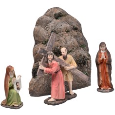 Jesus Samaritan Veronica at Calvary 10 cm in resin Easter 2