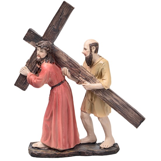 Jesús samaritano Verónica al Calvario 10 cm en resina estatuas