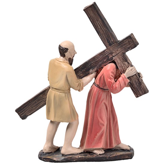 Samaritan Jesus Veronica at Calvary 10 cm resin statue