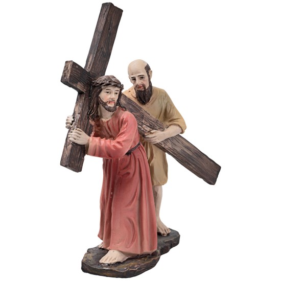 Jesús samaritano Verónica en el Calvario 10 cm en resina estatua