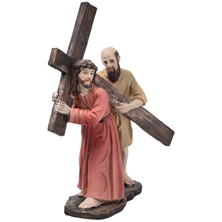 Jesús samaritano Verónica al Calvario 10 cm en resina estatuas