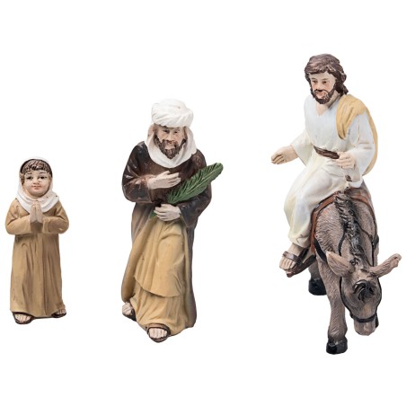 Entrada de Jesús en Jerusalén 10 en resina estatuas pascuales para