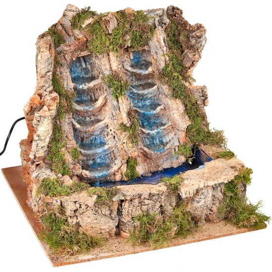 Double waterfall cm 45X50X44 h for nativity scene Mondo Presepi