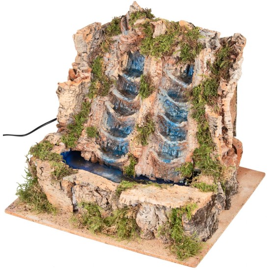 Cascada doble cm 45X50X44 h para belén Mundo Belenes