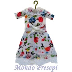 Appendiabito con vestito bianco a fantasia Mondo Presepi