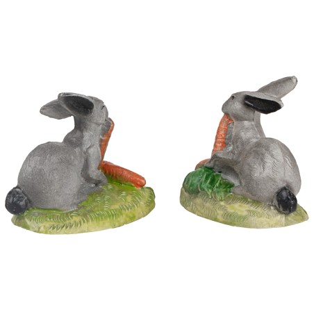 Set de 2 conejos para estatuas de 10 cm para belén Mondo Presepi