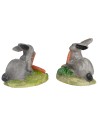 Set 2 conigli per statue da 10 cm per presepe Mondo Presepi