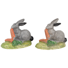 Set 2 conigli per statue da 10 cm per presepe Mondo Presepi 2