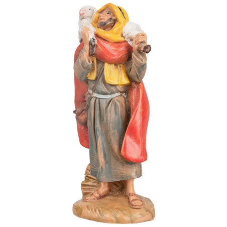 Vecchio pastore con pecora sulle spalle 9,5 cm Fontanini per