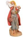 Old pastor with sheep on his shoulders 9.5 cm Fontanini