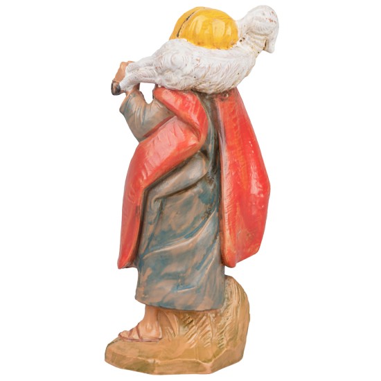 Old pastor with sheep on his shoulders 9.5 cm Fontanini