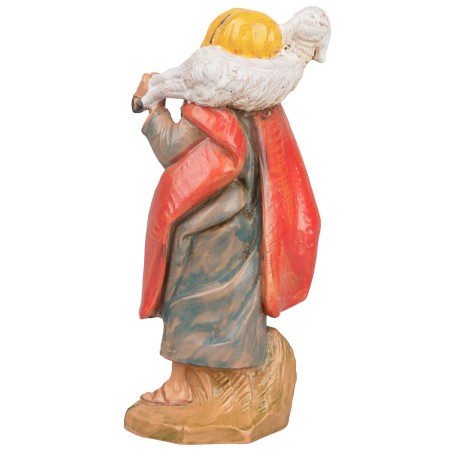 Old pastor with sheep on his shoulders 9.5 cm Fontanini