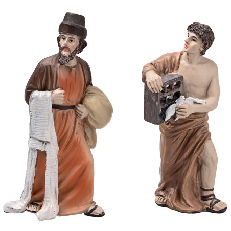 Expulsión de los mercaderes del templo 10 cm en resina estatuas
