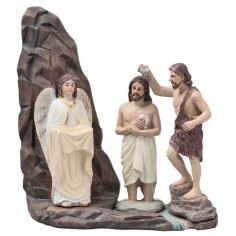 Bautismo de Jesús 10 cm en resina estatuas pascuales para belén