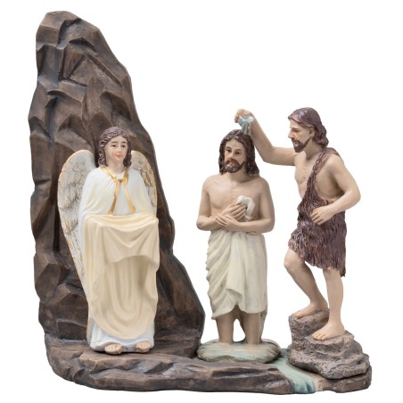 Bautismo de Jesús 10 cm en resina estatuas pascuales para belén
