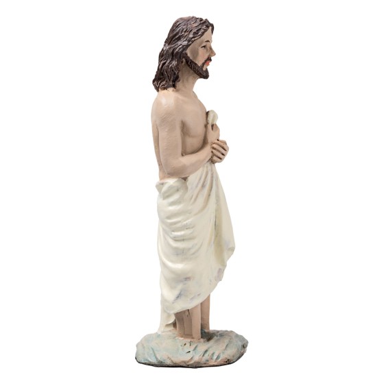 Bautismo de Jesús 10 cm en resina estatuas pascuales para belén
