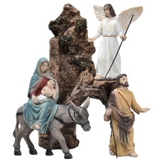 Huida a Egipto 10 cm en resina figuras de Pascua para belén