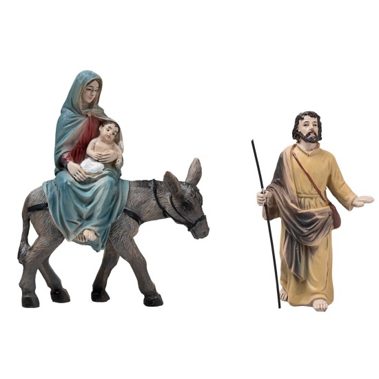 Huida a Egipto 10 cm en resina figuras de Pascua para belén
