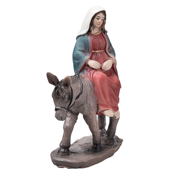 Viaggio Maria e Giuseppe a Betlemme 10 cm in resina statue
