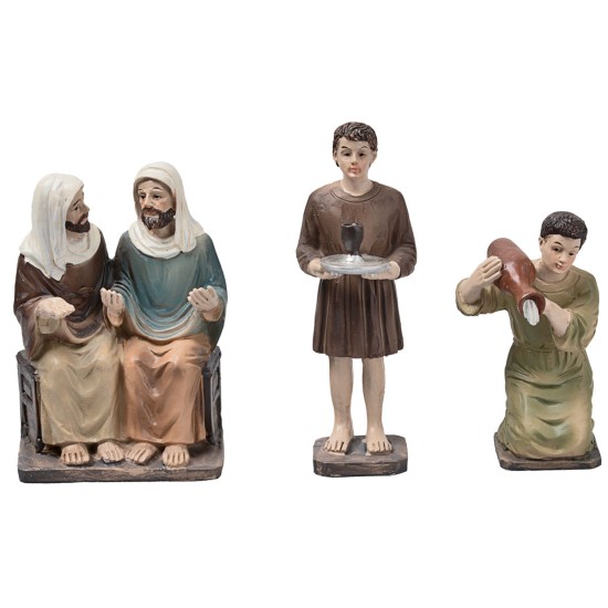 Transmutación del agua en vino 10 cm en resina estatuas de Pascua