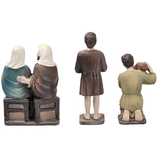 Tramutazione dell'acqua in vino 10 cm in resina statue pasquali