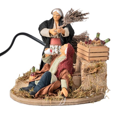 Donna che picchia marito ubriaco serie 12 cm in movimento