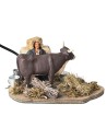 Uomo che munge mucca serie 10 cm in movimento per presepe Mondo