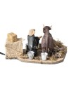 Man milking cow series 10 cm in motion for Mondo nativity scene