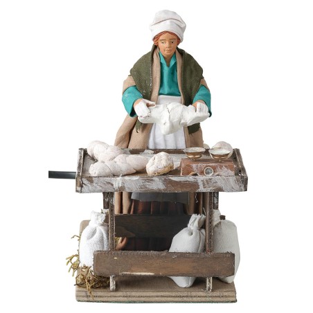 Woman kneading dough series 15 cm in motion for Mondo nativity scene