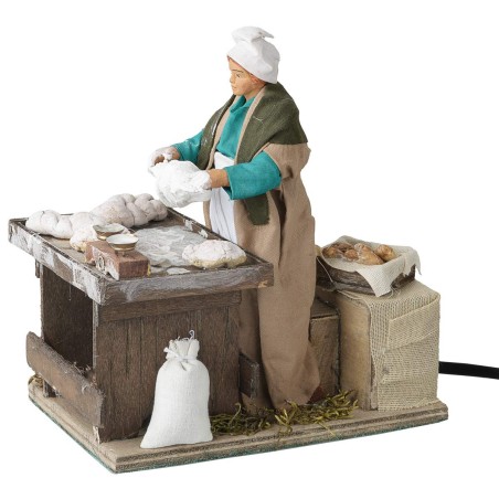 Woman kneading dough series 15 cm in motion for Mondo nativity scene